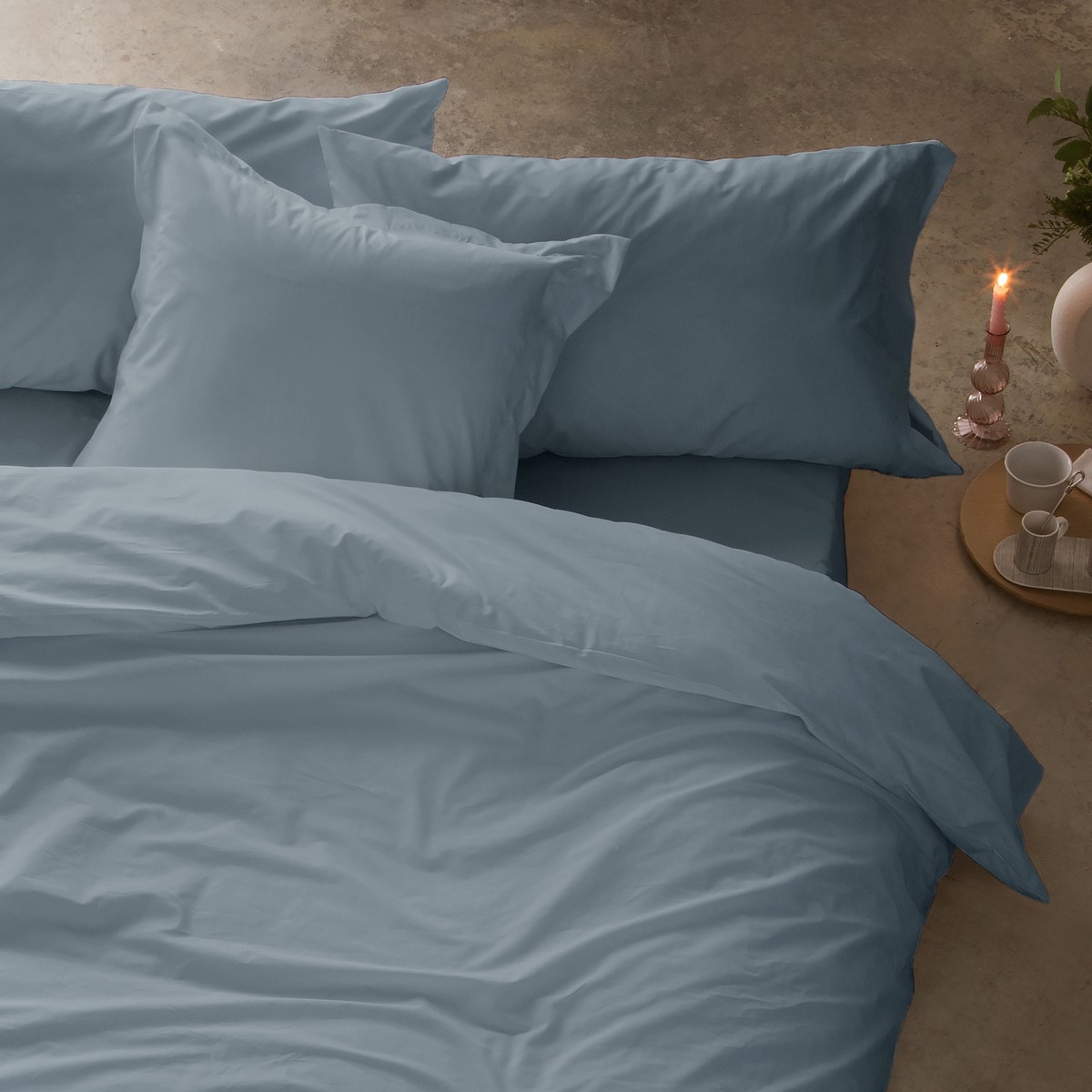 Funda de Almohada lisa Sakura Azul