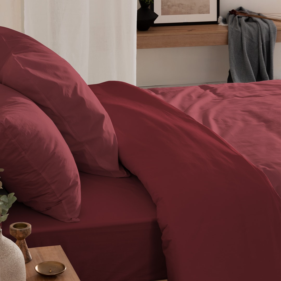 Funda de Almohada lisa Sakura Ciruela