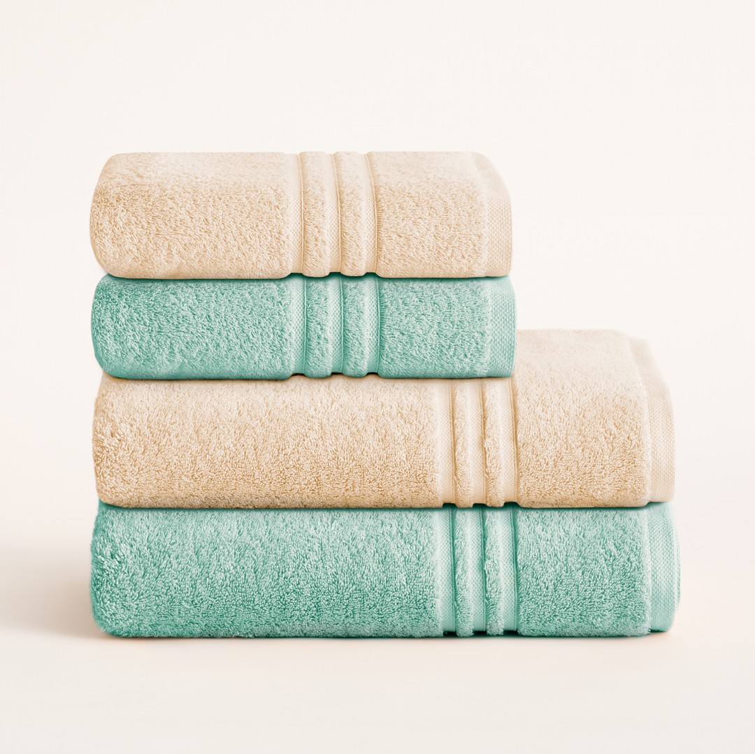 Juego Toallas de Baño Beige Aguamarina